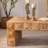 47.24" Rustic Geometric Relief Coffee Table