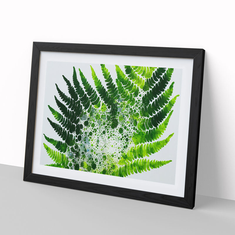 Fern Leaf Splash Vol.2 - Framed Print, 46cm H x 64cm W x 2cm D, Black