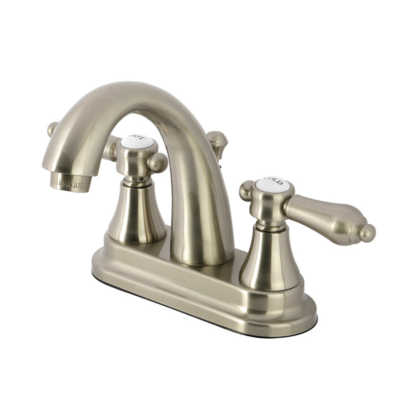 Robinet de salle de bain central à 4 poignées à 3 trous à fixation sur le comptoir avec laiton escamotable Kingston
