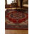 Guria Burgundy/Brown Oriental Vintage Look Machine Printed Cotton Chenille Area Rug-2026071484