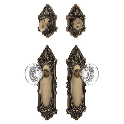 Nostalgic Warehouse Victorian Entry Set with Round Clear Crystal Knob