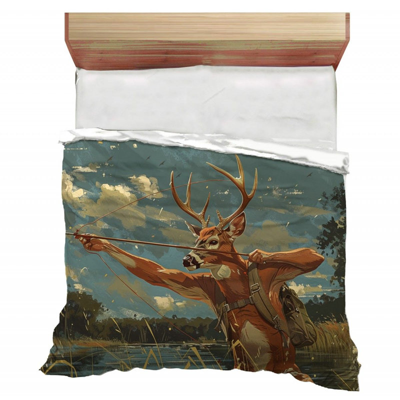 Illustration de la literie du cerf Archery, Édredon très grand