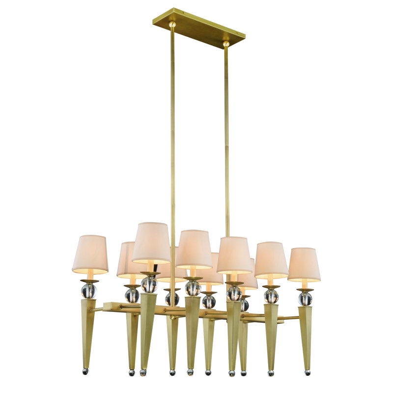 Luminaire suspendu pour îlot de cuisine 10 lumières Bucholz, Bronze brillant