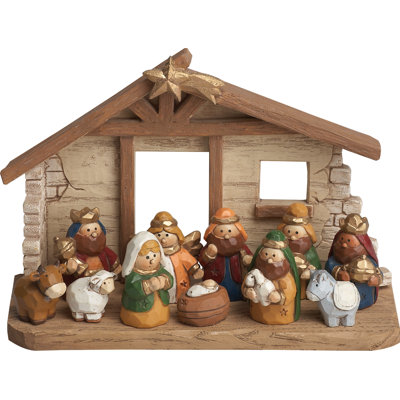 12 Piece Kids Nativity with Crèche Set