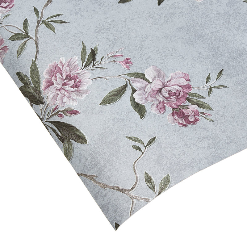 Non-Pasted Non-Woven 3D Embossed Wallpaper Roll, Purple/Blue