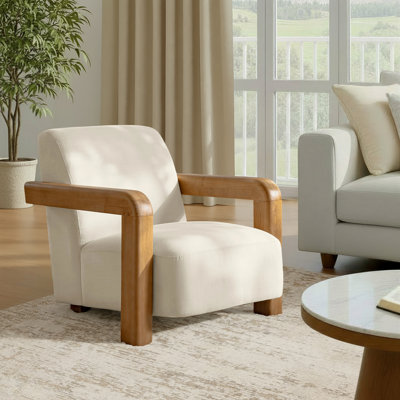 Jakira 24" W Upholstered Accent Chair with Solid Rubberwood Frame