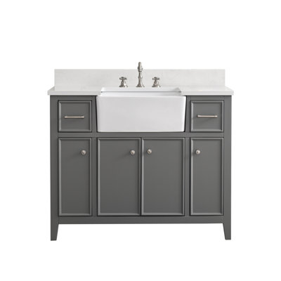 Giffords 42'' Single Bathroom Vanity with Engineered Stone Top