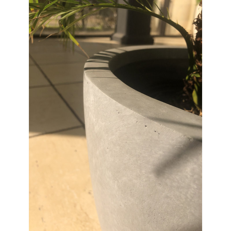 Pot à fleurs en béton Karola, Gris ardoise, H 17 po x l 18 po x P 18 po