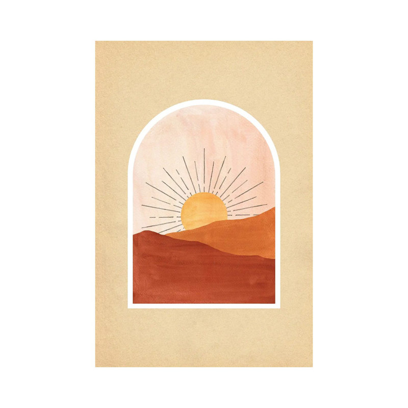 Terracotta Boho Sunrise by Whales Way - Painting on Canvas, Wrapped Canvas, 45.72cm H x 30.48cm W x 1.91cm D