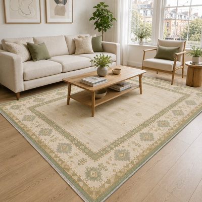 Striped Cotton and Chenille Flatweave Area Rug