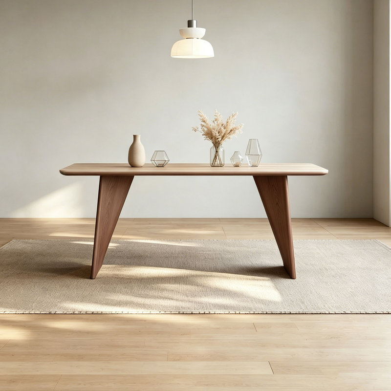Table moderne en noyer fritté Modern, H 29,5 po x l 59,1 po x P 59,1 po