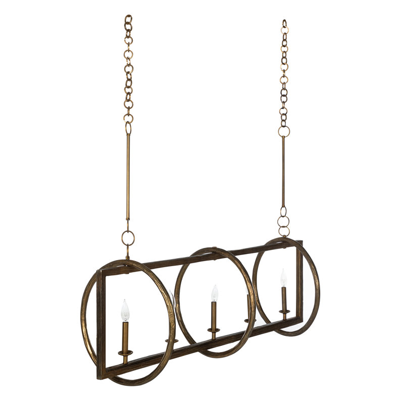 Leo 5 - Light Aged Blonde Brass Unique Chandelier