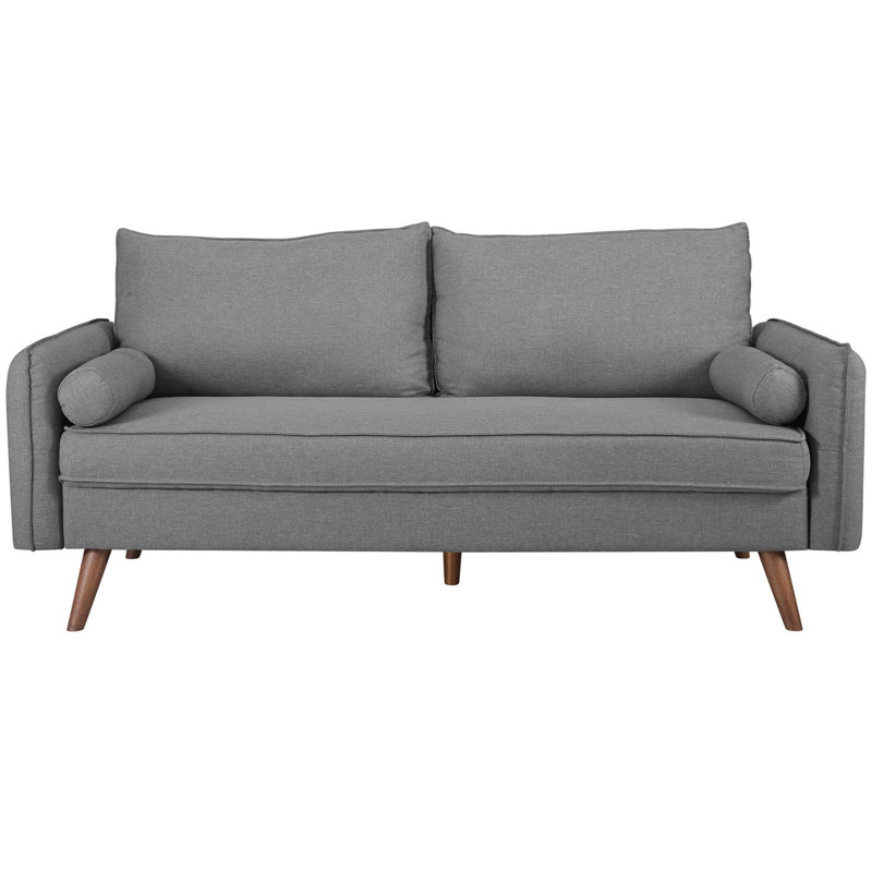 Modway Carson Carrington Hedeby Upholstered Fabric Sofa, Light Grey Velvet, 33.5" H x 72" W x 32.5" D