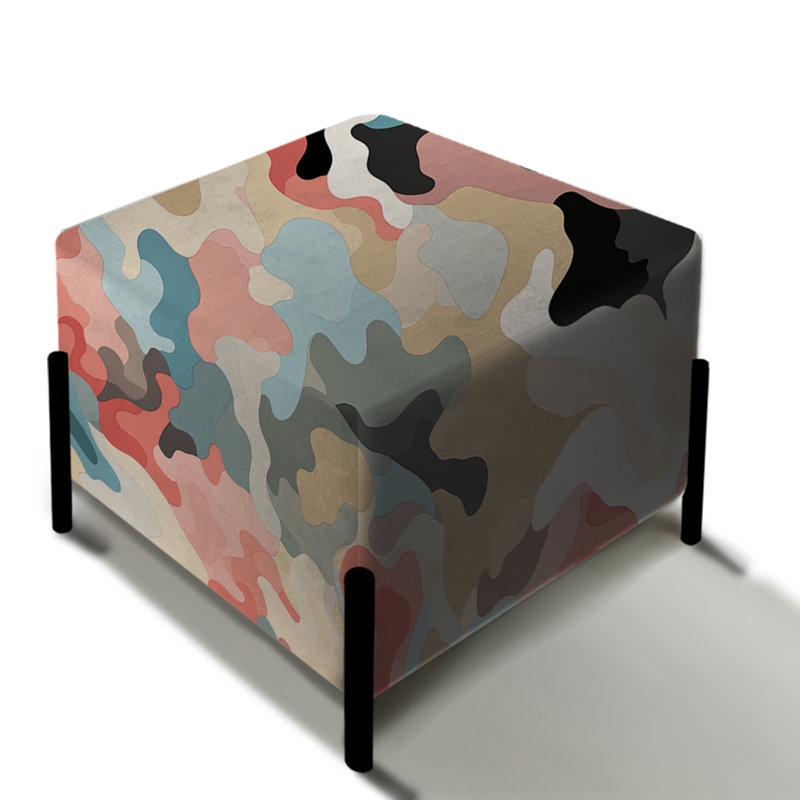 Repose-pieds carré Soft Camouflage
