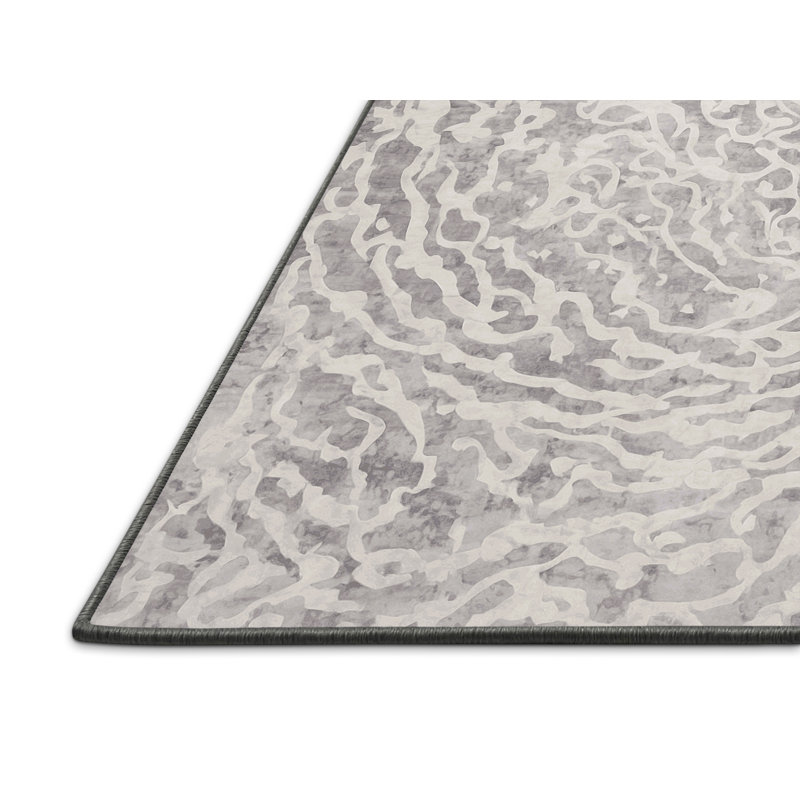 Silky Soft Plush Gray Area Rug, Round 5'