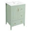 Meuble-lavabo de 24 po avec lavabo, une armoire avec porte à fermeture en douceur, 3 tiroirs à fermeture en douceur, poignées en métal rétro-1627557327