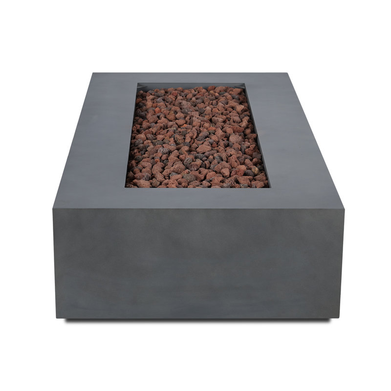 AEGEAN Propane / Natural Gas Outdoor Fire Pit Table, 14.5" H x 69.75" W x 31.75" D, Weathered Slate