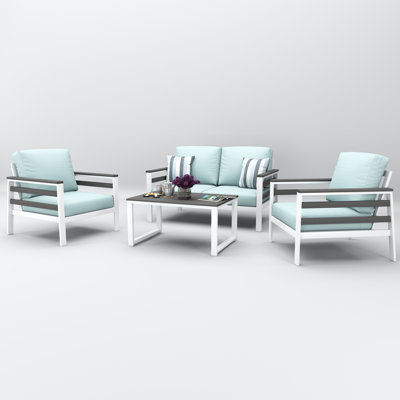 Townsend 4 Person Seating Group With Sunbrella Cushions by Birch Lane