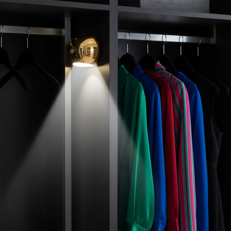 Bande de lumière murale d'intérieur à 3 températures avec capteur de température, ensemble de 2 pièces USB magnétique portatif rechargeable