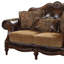 Canapé Chesterfield deux places en similicuir brun de 70 pouces