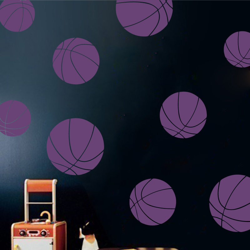 Décalcomanie murale baskets, H 40 po x l 40 po x P 0,01 po, Violet