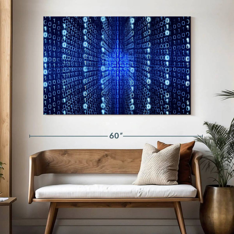 Keiri Blue Computer Matrix, 34" H x 51" W