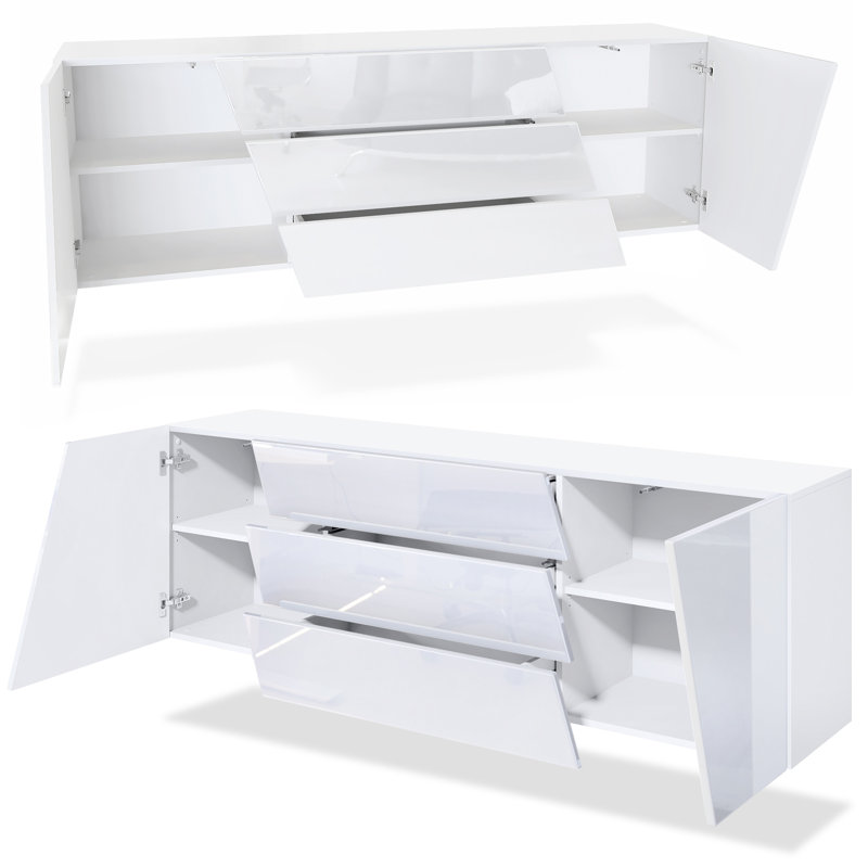 Addell 178cm Sideboard, High-gloss White