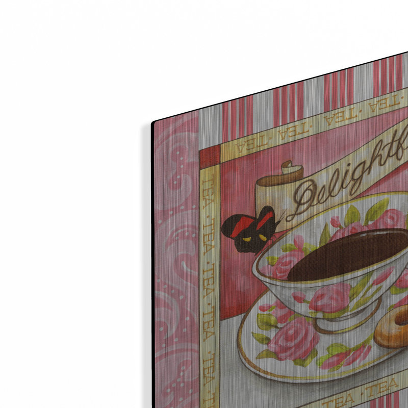 Art mural en métal Red Barrel Studio® «Tea Delightful Pink Tea» par Cathy Horvath-Buchanan, H 12 po x l 12 po