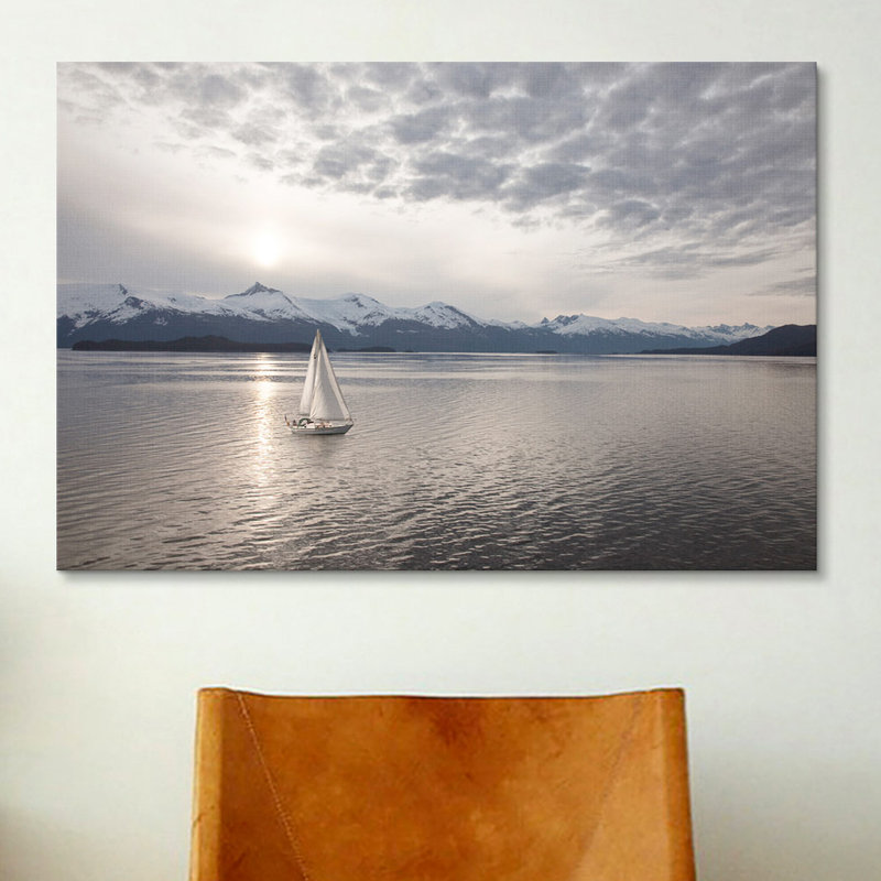 « Sailing at Sunset, Alaska '09' », reproduction de photo sur toile tendue, 12" H x 18" L x 1,5" P