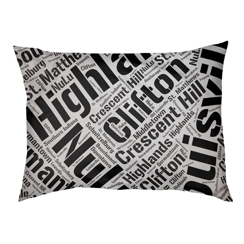 Coussin de chien « districts », Noir, Grand (l 40 po x P 30 po x H 14 po), Louisville