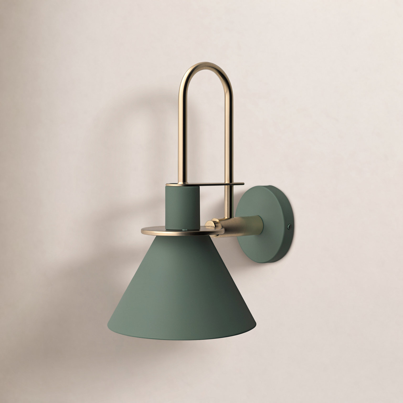 Jacoline 1-Light Dimmable Iron Armed Sconce, Green