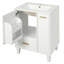 Meuble-lavabo 24 po avec lavabo, armoire de salle de bain avec tablette de porte, tiroir profond, panier coulissant à 2 niveaux, structure en bois massif et panneau de fibres à densité moyenne, un paquet, blanc-593026554