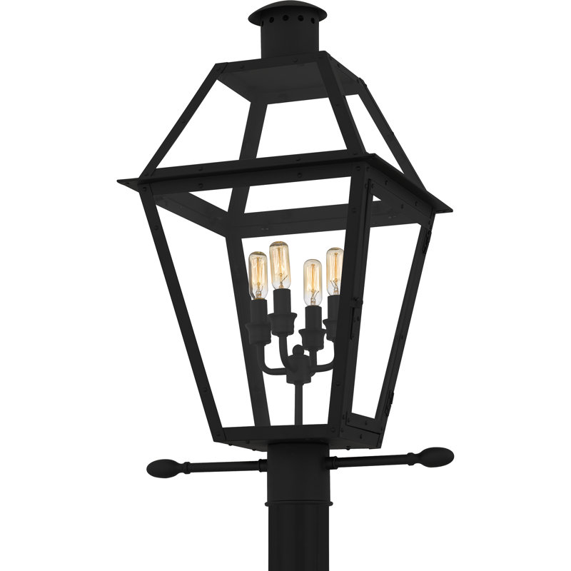 Mishler 4-Light Earth Black Outdoor Post Lantern