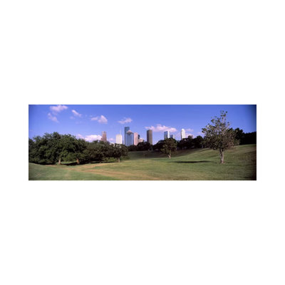 Downtown Skylines Viewed from a Park, Houston, Texas, USA 1 Piece Wrapped Canvas Panoramic Wall Art