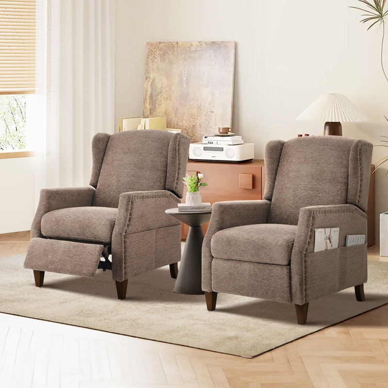 Audrie Recliner, Light Gray Chenille