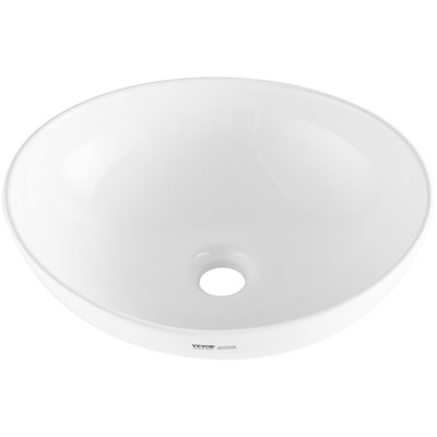 Modern Ceramic Vessel Sink 16"x13.4" Bathroom Vanity Bowl Countertop White
