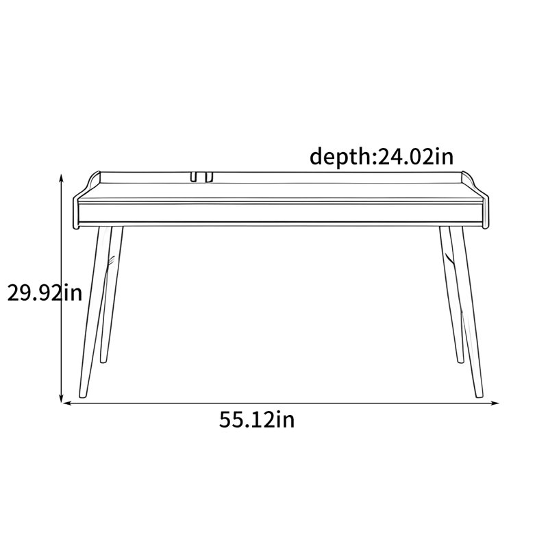 Petit bureau d'étude Nordic, H 29,92 po x l 55,12 po x P 24,02 po