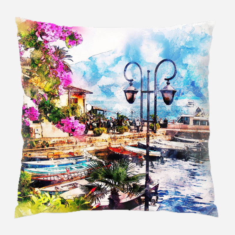 Persaud Outdoor Reversible Throw Pillow, Indoor, Microsuede