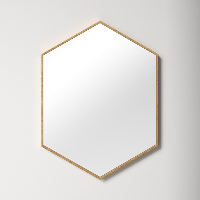 Breckler Metal Mirror, Gold, 31" x 22"