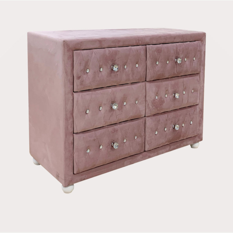 Commode en tissu rose