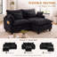 Canapé modulaire en chenille 3 pièces avec coussins de siège à deux couches, quatre coussins et un repose-pieds-2037040225
