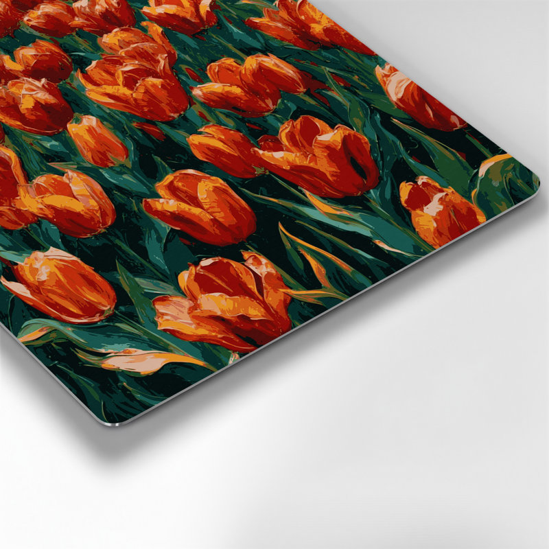 «Botanical Tulips», art mural en métal vert, H 32 po x l 32 po