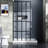 Walk-In Shower Screen 34"X72", Black, Tempered Glass, Easy To Install Door Adjustable Assembly