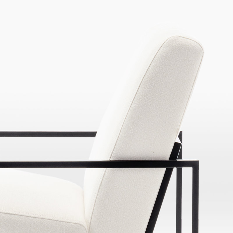 Fauteuil Ricci, Tissu crème en polyester