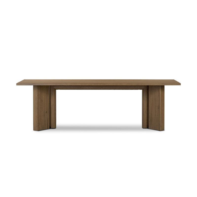 Huxley Dining Table 84"-Smoked Black, Rubber Light Oak, 30" H x 42" D x 100" W