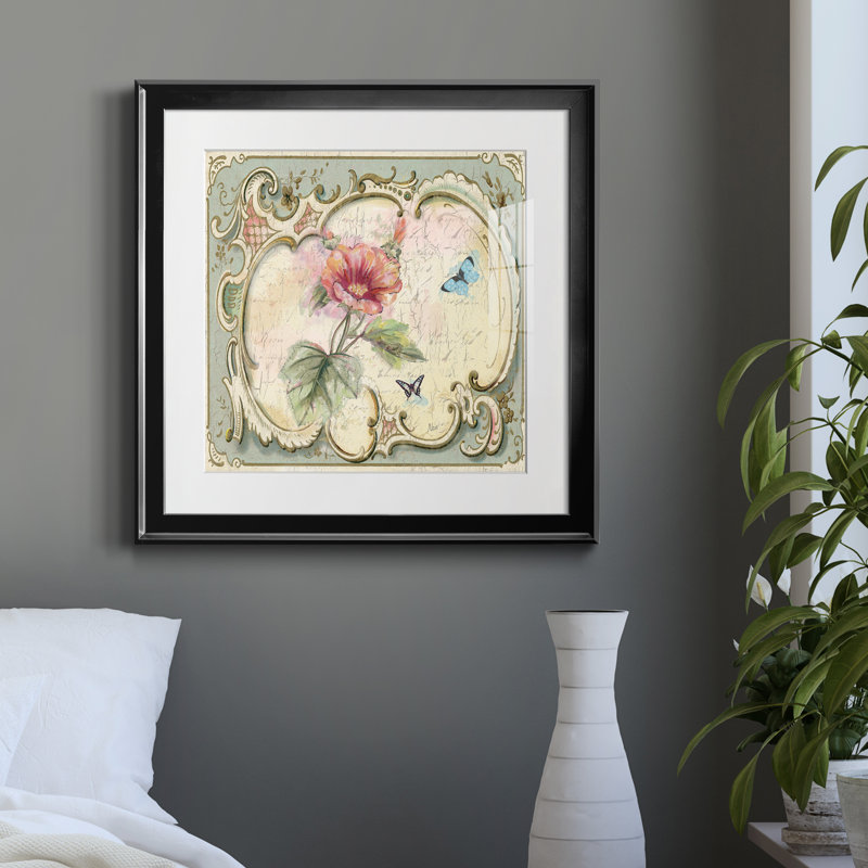 Classical Flower IV - Reproduction d'art graphique sur papier encadré, H 17,5 po x l 17,5 po x P 1,5 po, Papier encadré noir
