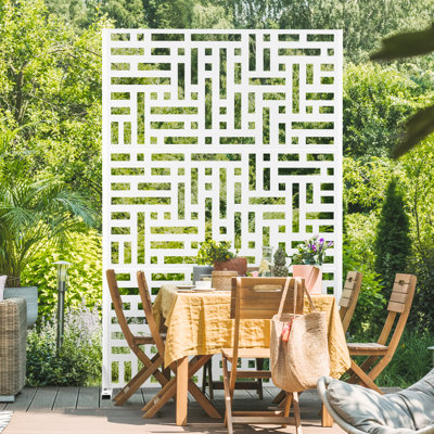Metal Privacy Panel Set, 4’W x 6’H – Freestanding or Wall-Mount, Outdoor Privacy Screen for Indoor & Outdoor Use by UFURYRIDE
