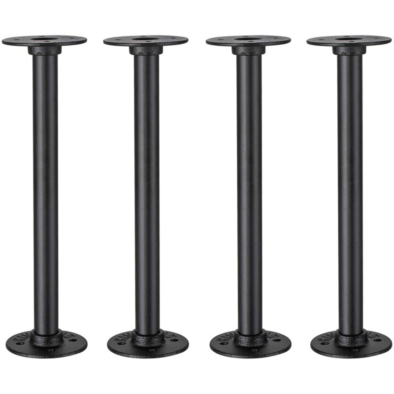 Pied de table à tuyaux, H 12 po x l 3,45 po x P 3,45 po