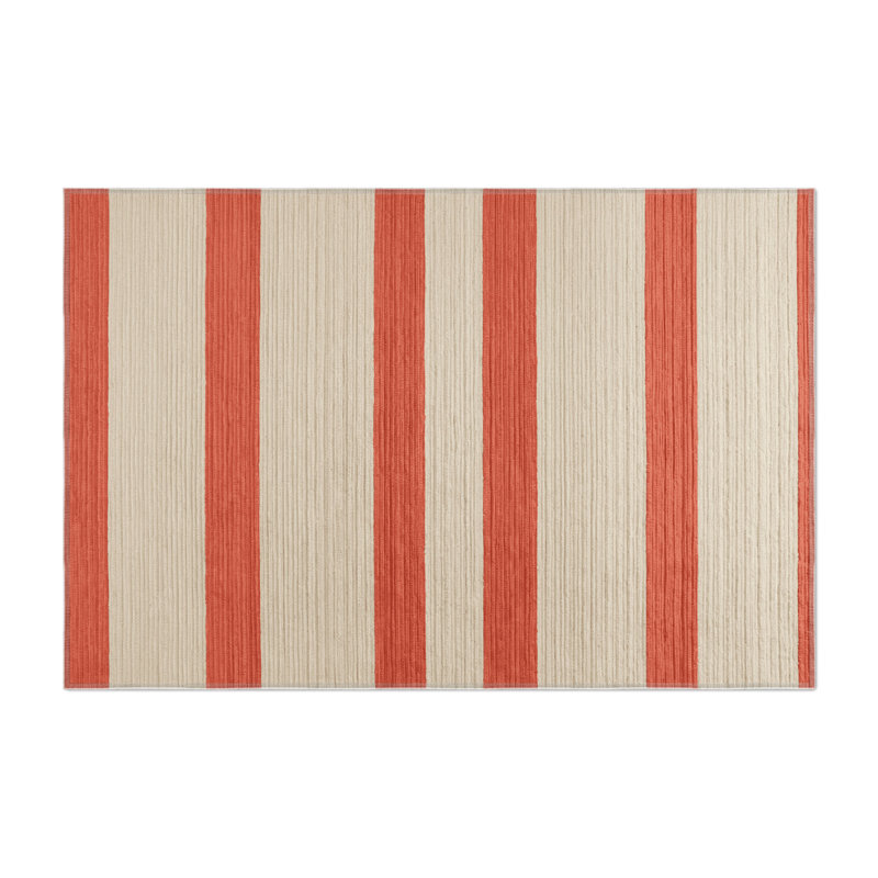 Tapis intérieur / extérieur beige HorizontalStripes, Rectangulaire 3 pi x 5 pi