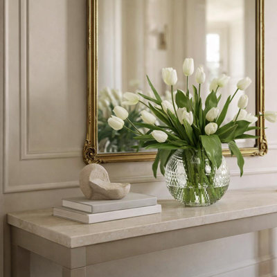 24"Hx30"Wx30"L French Tulip In Glass Ball